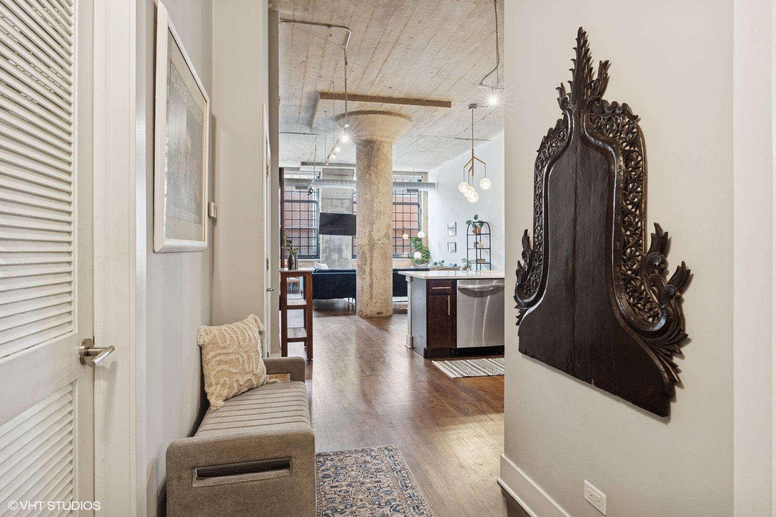 17 North Loomis Street, Unit 1C Chicago, IL 60607 - Photo 3 of 24 a view of a kitchen with a sink and refrigerator