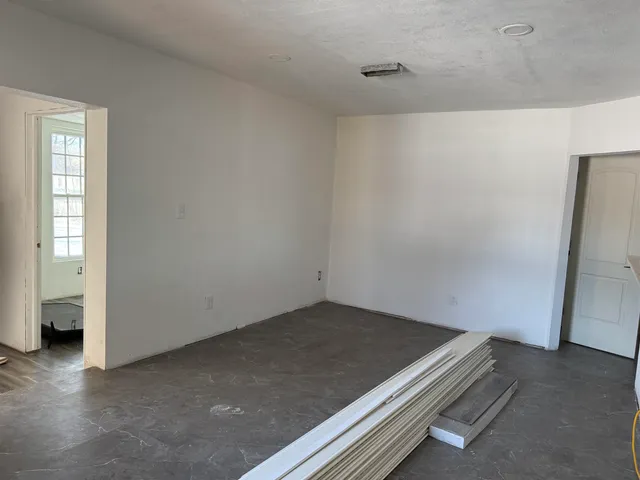 an empty room with closet