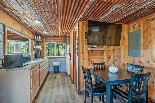 a bathroom with a sink and a shower