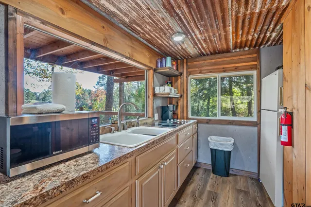 a table and chairs in the patio