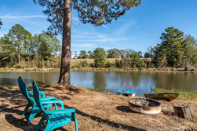 a view of a lake from a terrace
