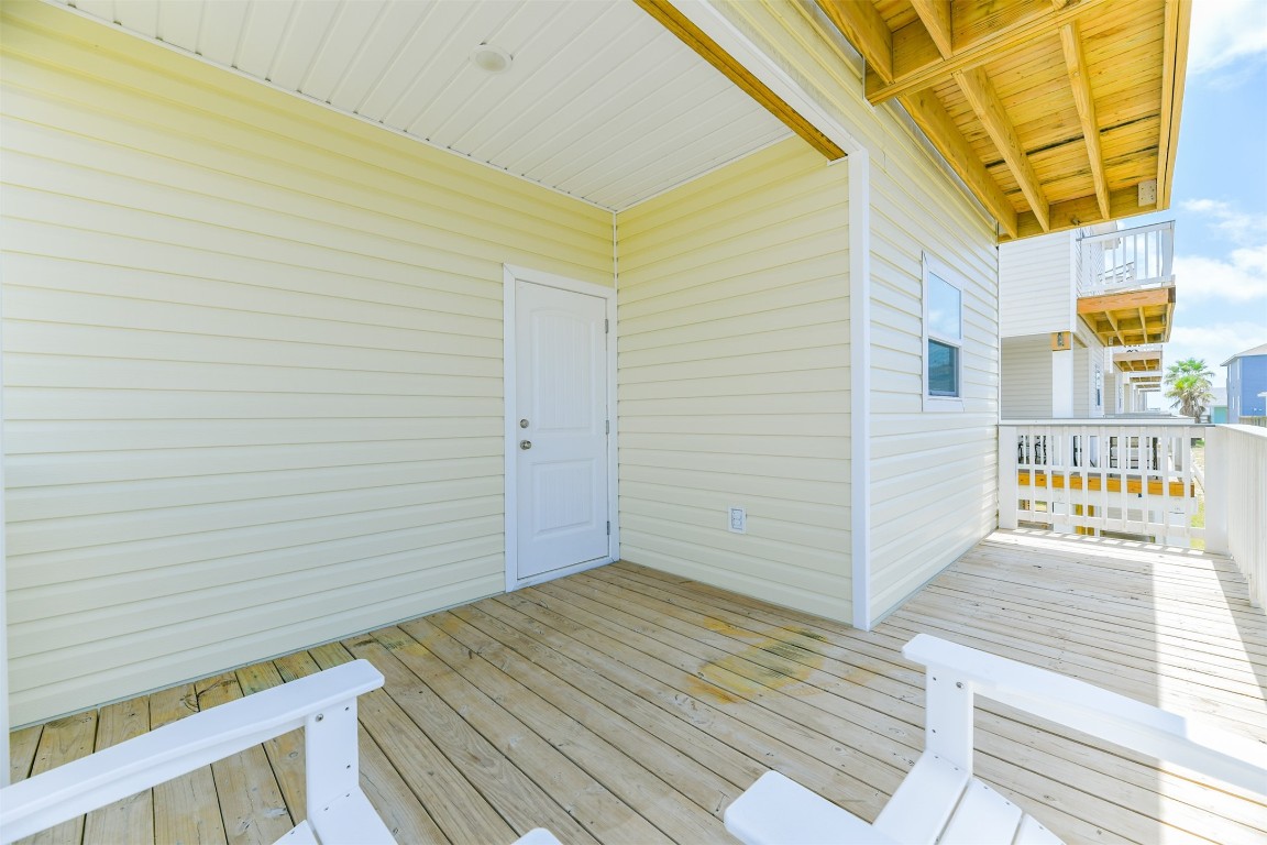 143 West Palm Surfside Beach, TX 77541 - Photo 20 of 38 The covered back deck from another angle.