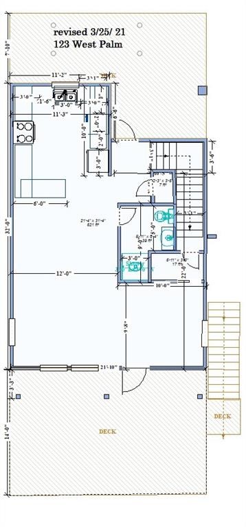 143 West Palm Surfside Beach, TX 77541 - Photo 37 of 38 Builder provided floor plan of the first floor.
