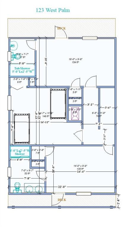 143 West Palm Surfside Beach, TX 77541 - Photo 38 of 38 Builder provided floor plan of the second floor.