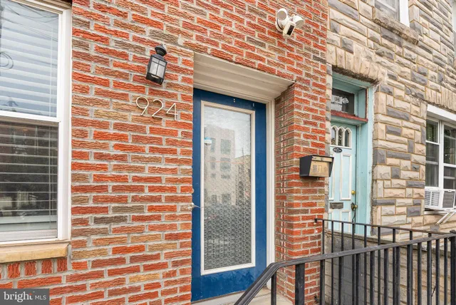 a view of a brick building from a window
