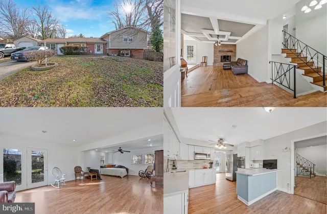 a view of living room kitchen with furniture and wooden floor