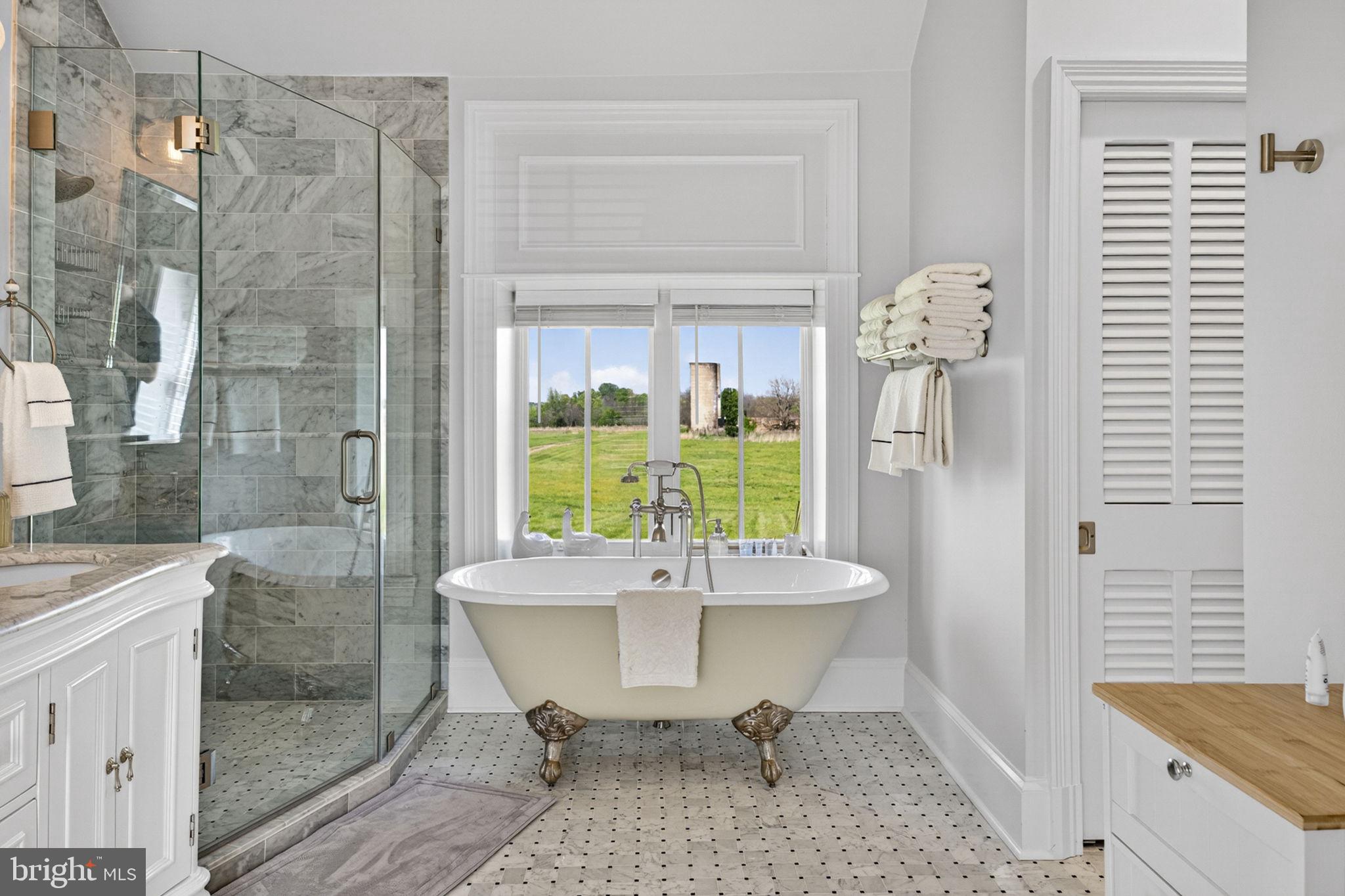 9078 Maidstone Road Delaplane, VA 20144 - Photo 24 of 36 a bathroom with a granite countertop sink a toilet and shower