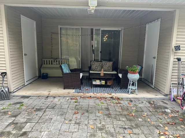 a outdoor space with furniture