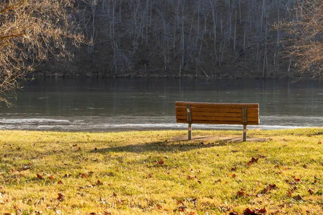 a view of lake with mountain in the background