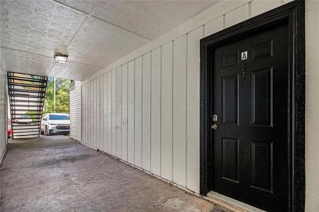 a view of a livingroom with a window