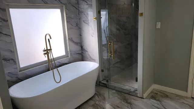 a swimming pool with outdoor seating