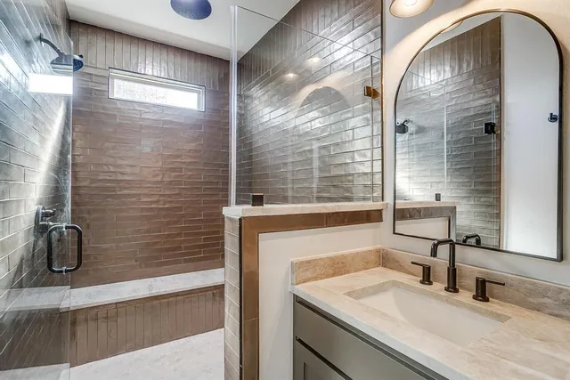 a bathroom with a shower