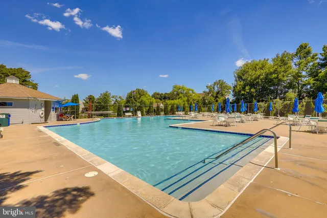 a view of a swimming pool and a yard