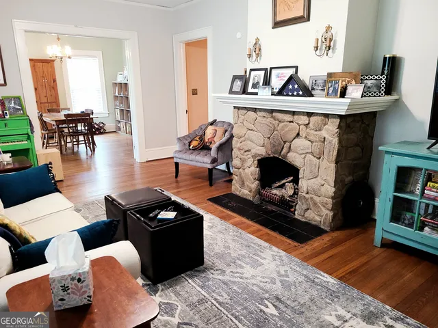 a living room with furniture and a couch