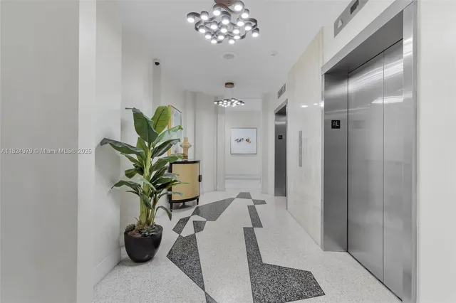 a view of a hallway with entryway