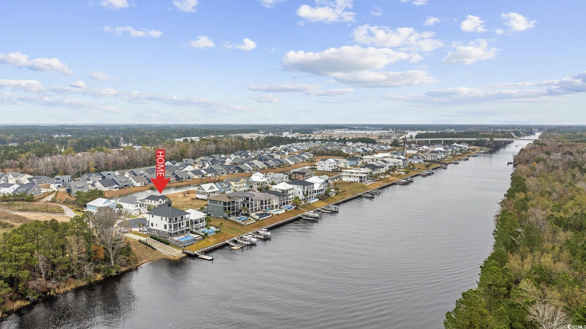 514 Harbour View Drive Myrtle Beach, SC 29579 - Photo 39 of 40 Aerial view of residential area featuring a nearby body of water