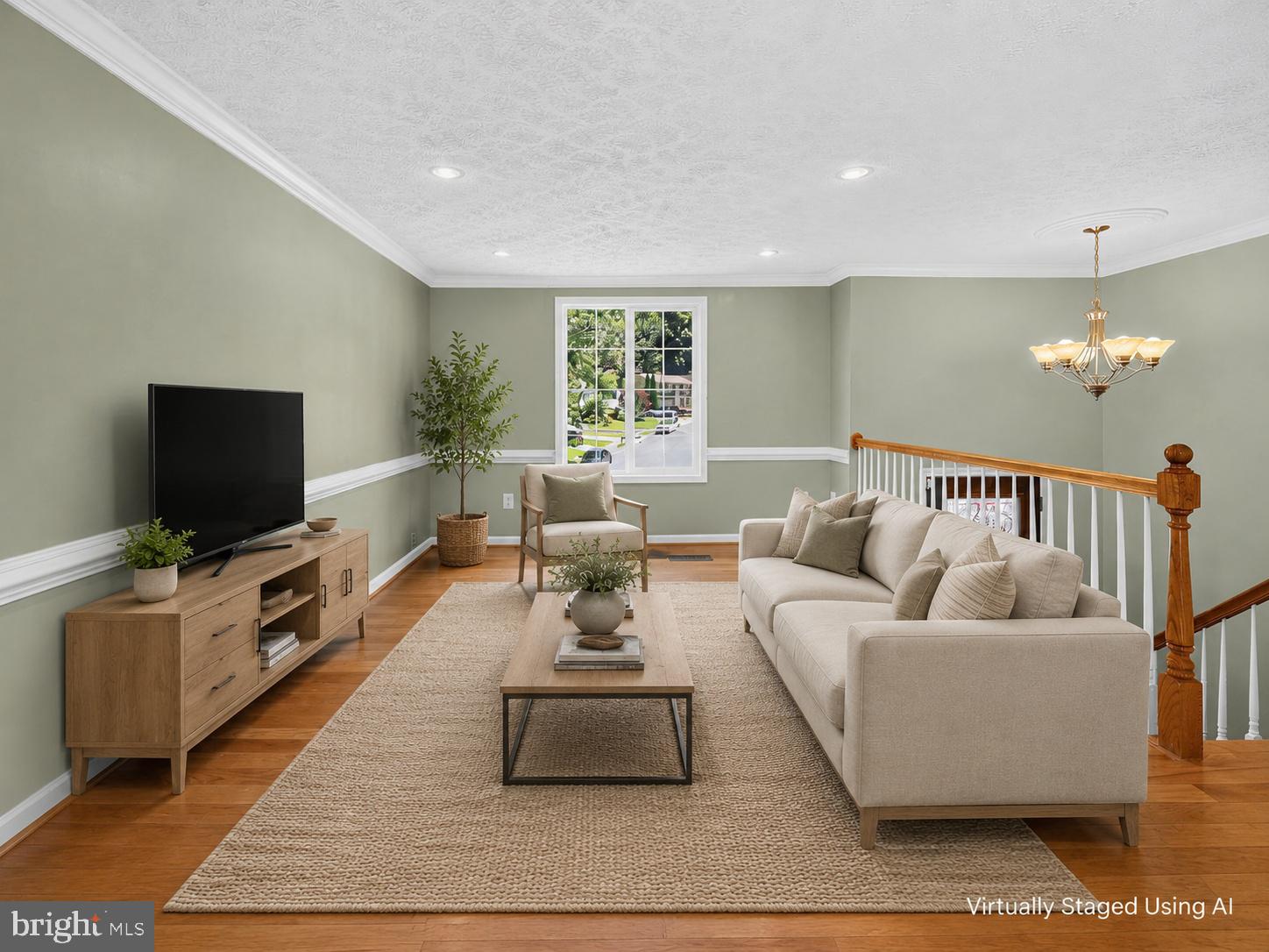 8471 Great Lake Lane Springfield, VA 22153 - Photo 15 of 65 a living room with furniture and a flat screen tv