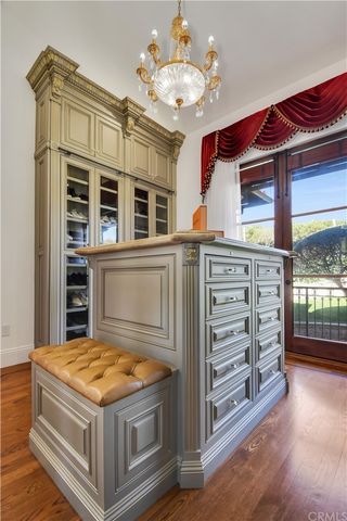 a bathroom with a walk in closet