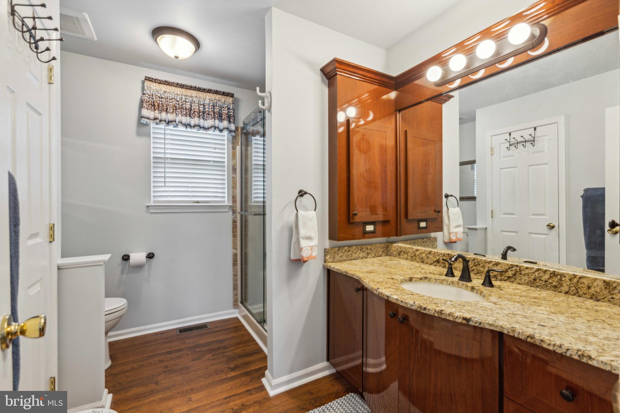 24 Oakview Drive Newark, DE 19702 - Photo 22 of 39 a bathroom with a granite countertop sink toilet and shower