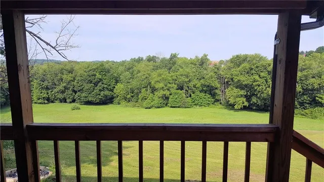 a view of a yard from a window