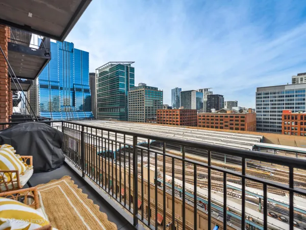 a view of city from a balcony