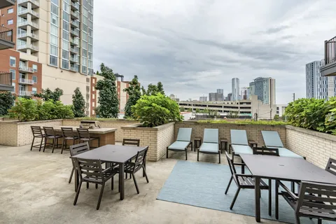 a view of a tables and chairs in the patio