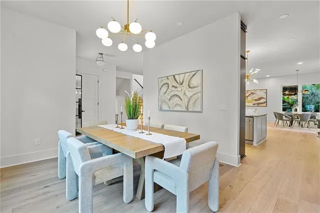 a kitchen with stainless steel appliances granite countertop a sink a stove and a wooden floors