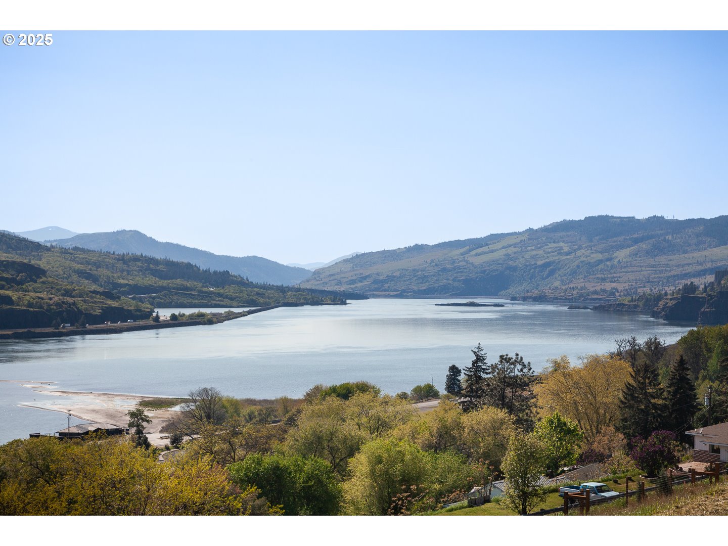 a view of lake with mountain