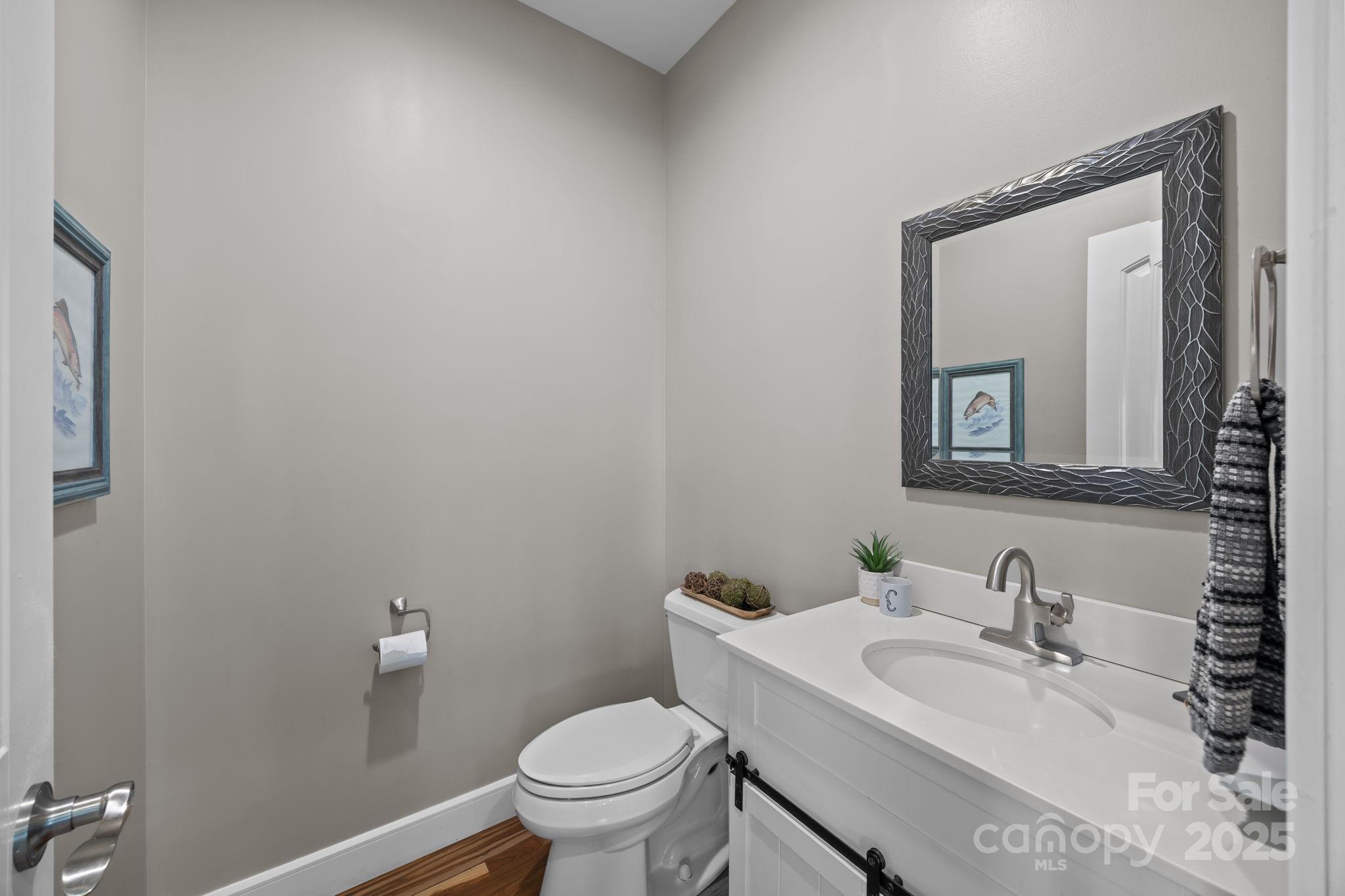 5321 Vesuvius Furnace Road Iron Station, NC 28080 - Photo 35 of 48 a bathroom with a sink vanity mirror and toilet