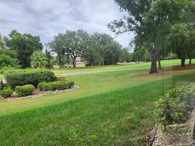 a view of grassy field with trees