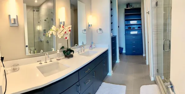 a view of a golf course with a trees