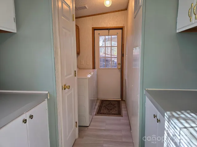 a utility room with a couch