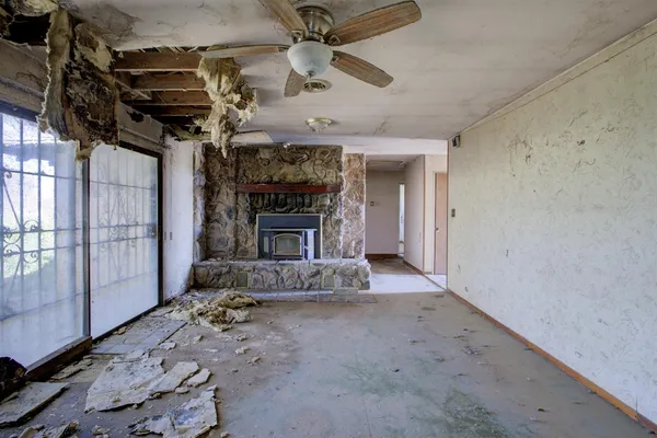 an empty room with a window