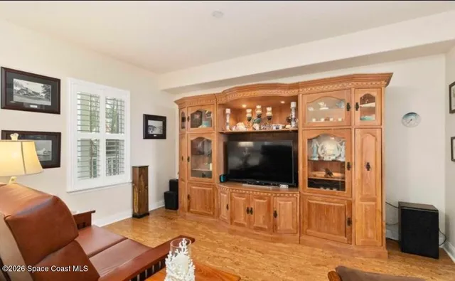 a living room with furniture