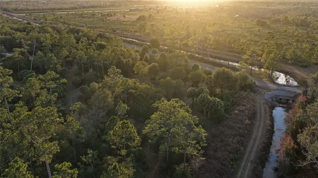 a view of a space with houses in view