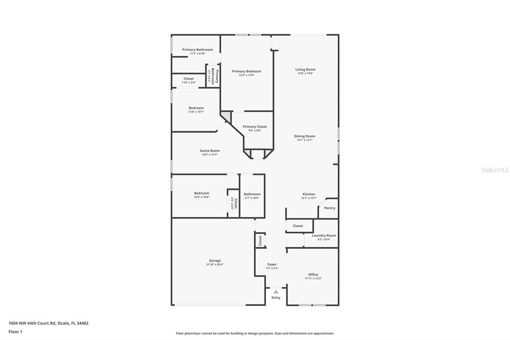 1604 Northwest 44th Court Road Ocala, FL 34482 - Photo 36 of 41 a picture of a floor plan