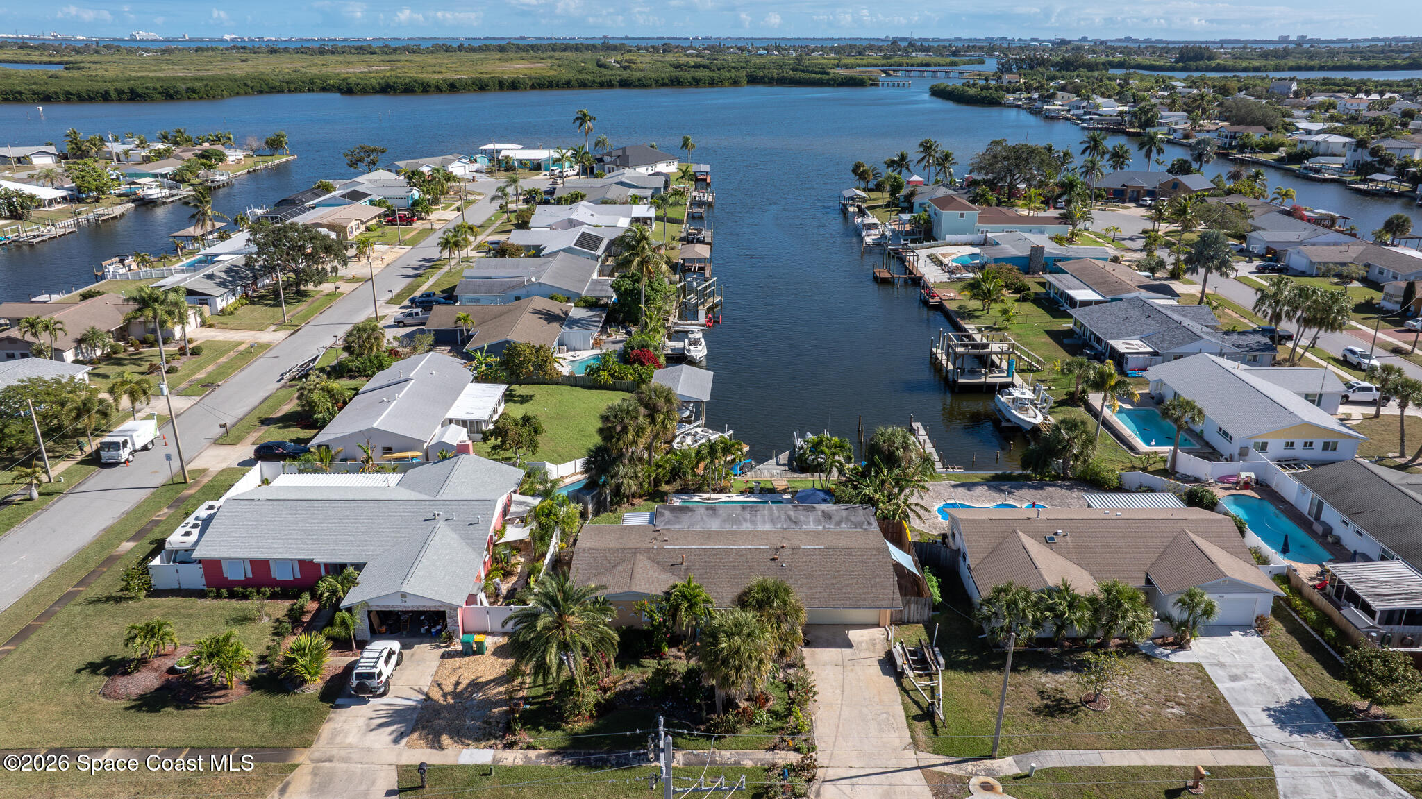 770 New Hampton Way Merritt Island, FL 32953 - Photo 48 of 48 an aerial view of a city with lake view