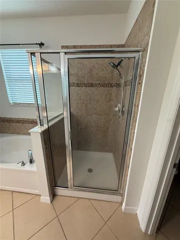 a bathroom with a bath tub and shower
