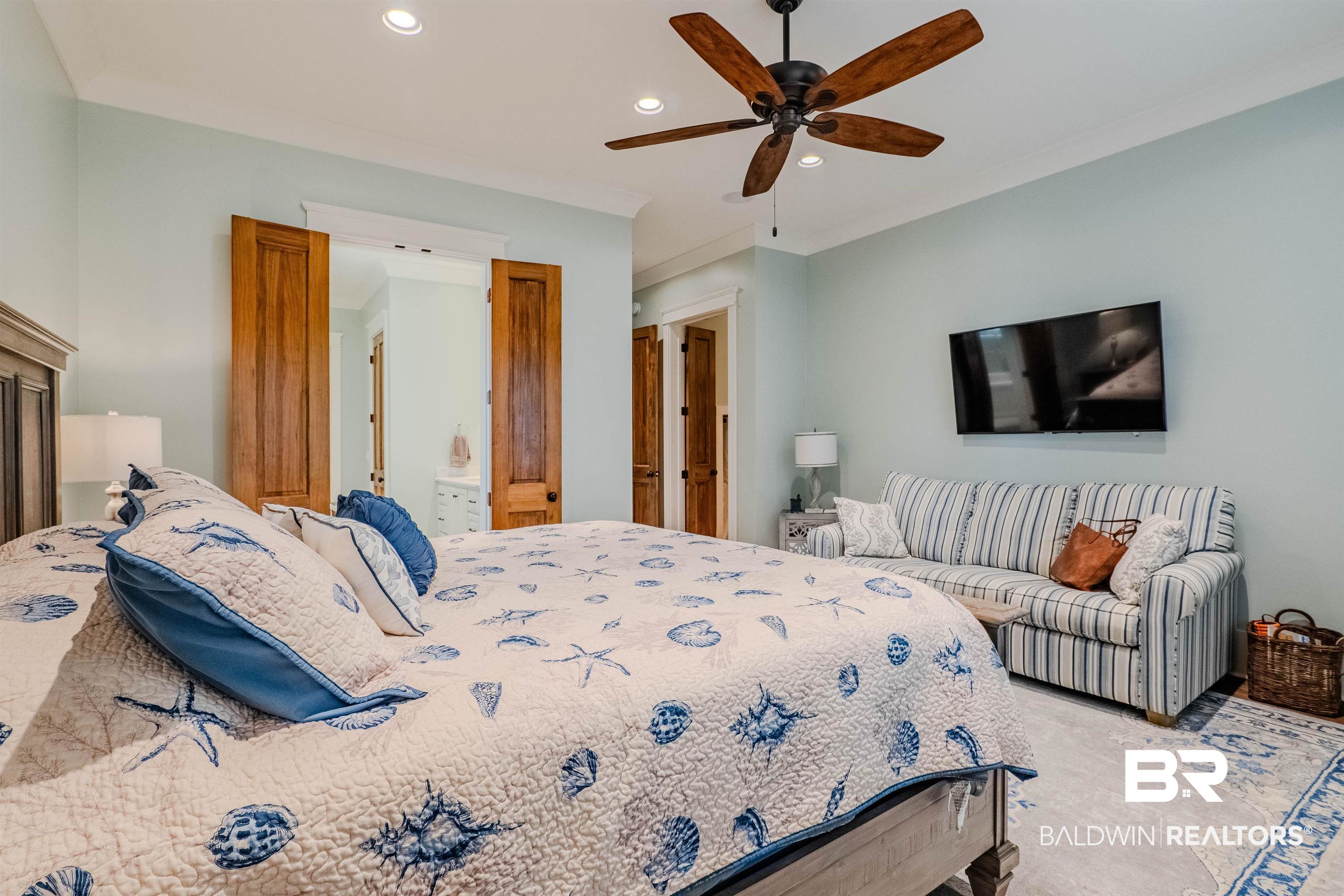 708 Manning Place Fairhope, AL 36532 - Photo 23 of 58 Bedroom featuring crown molding and ceiling fan