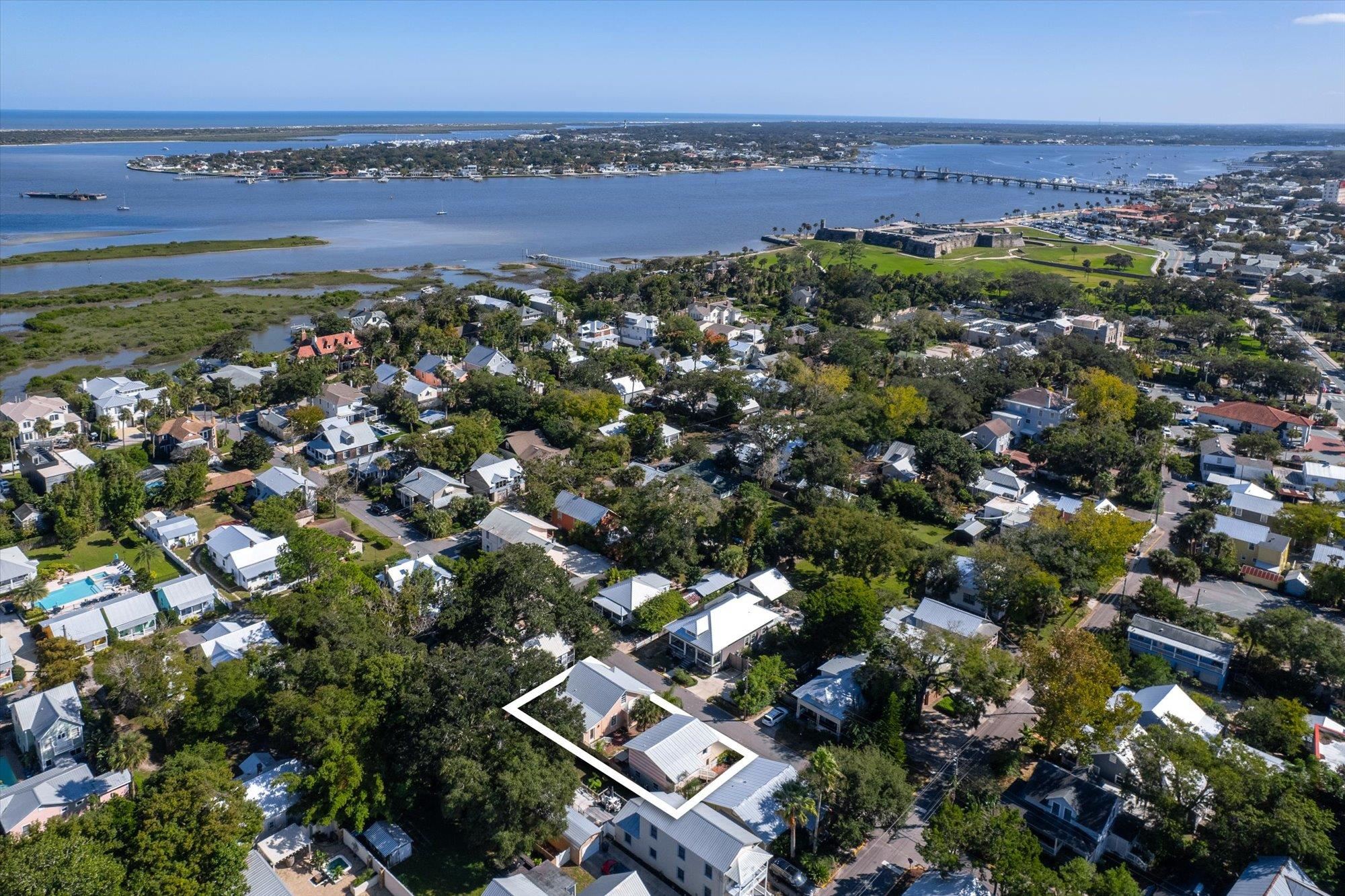 16 Locust Street St. Augustine, FL 32084 - Photo 26 of 76 View of property location with a notable bridge, a large body of water, and nearby suburban area