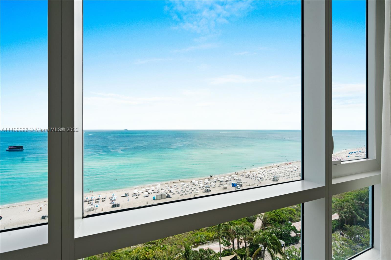 a view of ocean from a window