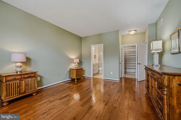 a view of entryway with wooden floor