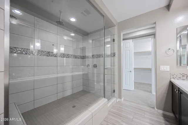 a bathroom with a shower
