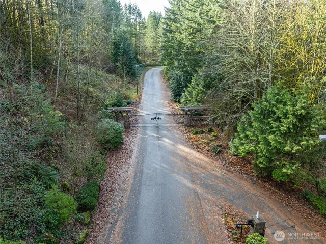 a view of a street with a trees