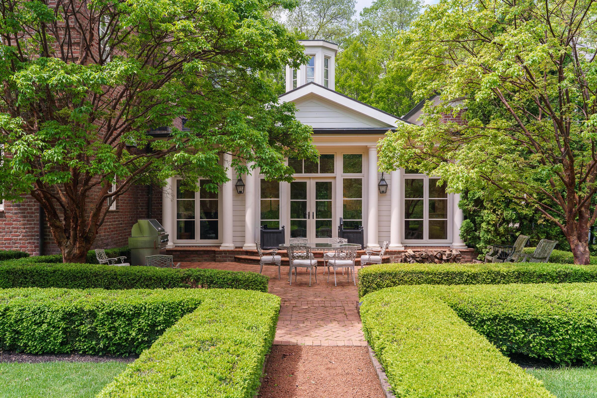 5000 Kitzmiller Road New Albany, OH 43054 - Photo 12 of 56 Formal Boxwood Gardens with Stone Walks and Brick Terraces