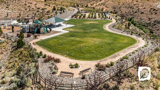 an aerial view of a house