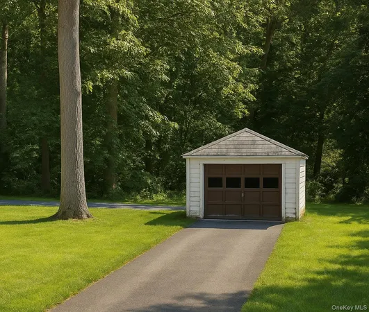 a front view of a house with yard and garden
