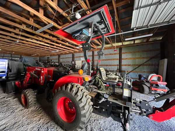 a storage room with furniture