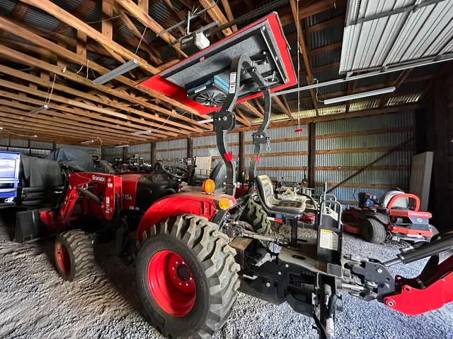 a storage room with furniture
