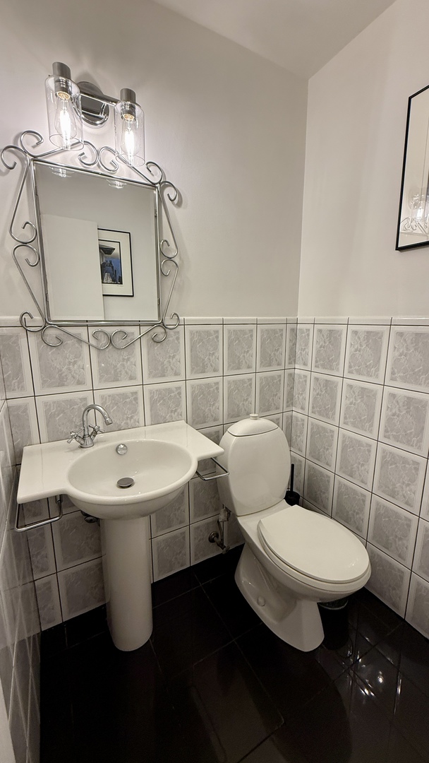 414 South Dee Road Park Ridge, IL 60068 - Photo 26 of 37 a bathroom with a sink a toilet and mirror